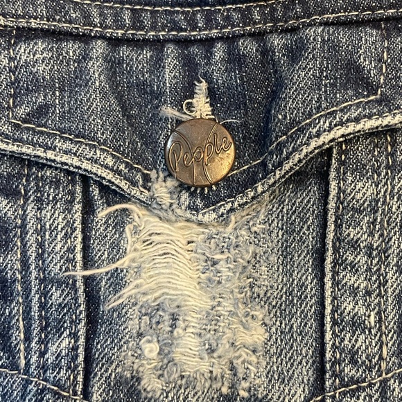 Free People People Denim Collection Distressed Denim Jacket - Picture 4 of 8